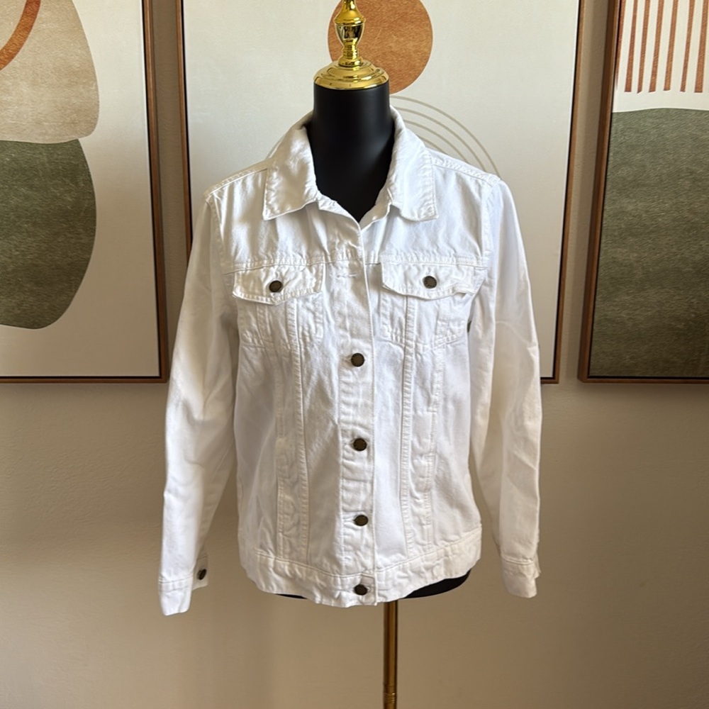 Red Star White Denim Jacket